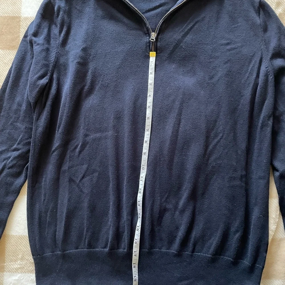 JCREW Men's Navy Quarter Zip-Up Sweater size large